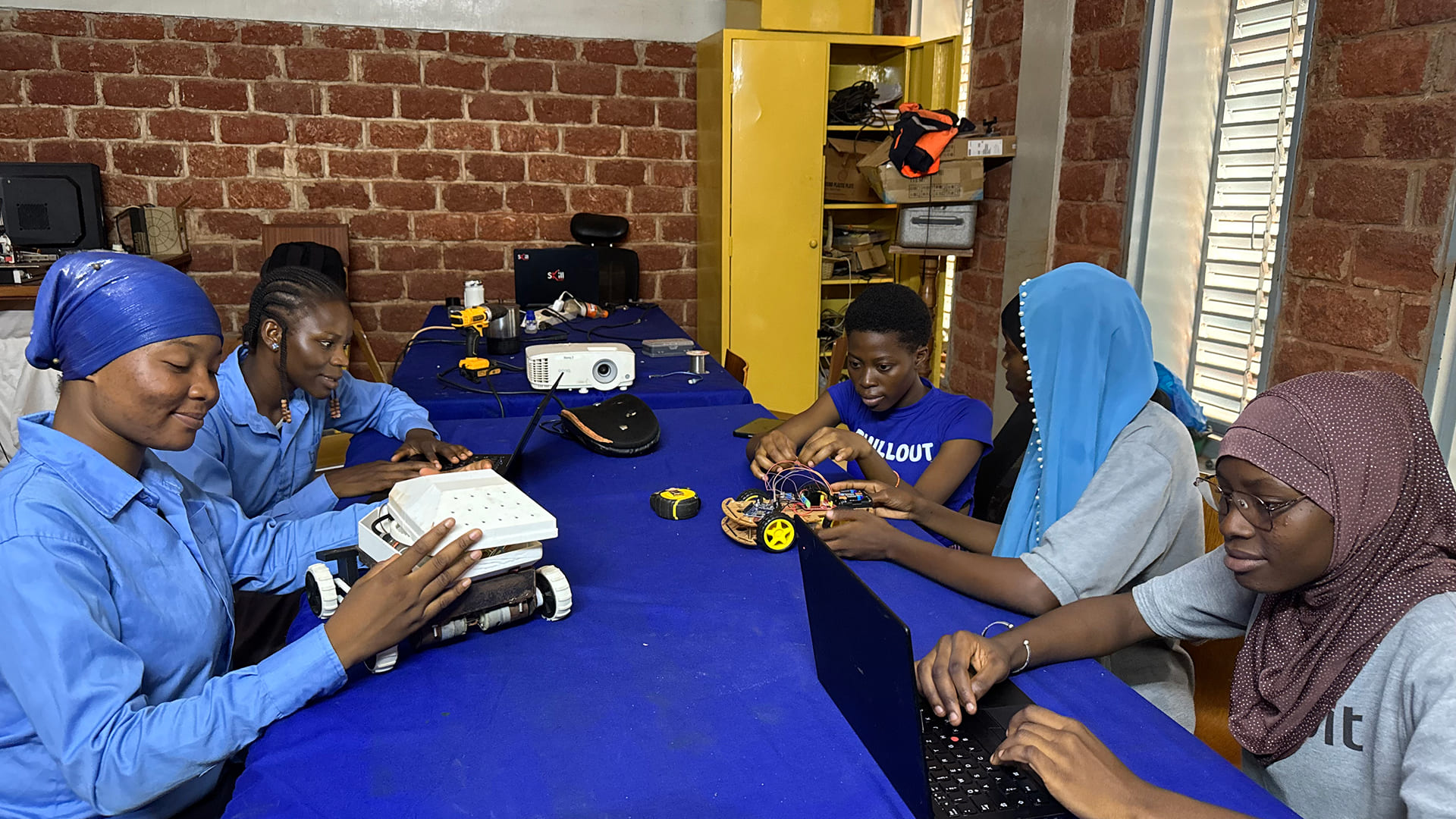 BIT students building a robotics prototype